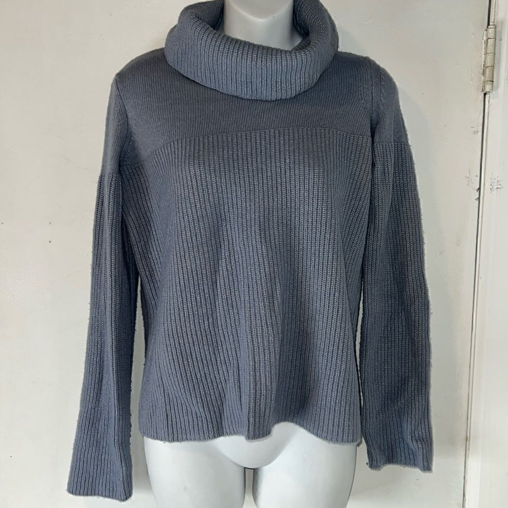 BENEDETTA B Light Blue Merino Wool Cashmere Blend Turtleneck Sweater-S